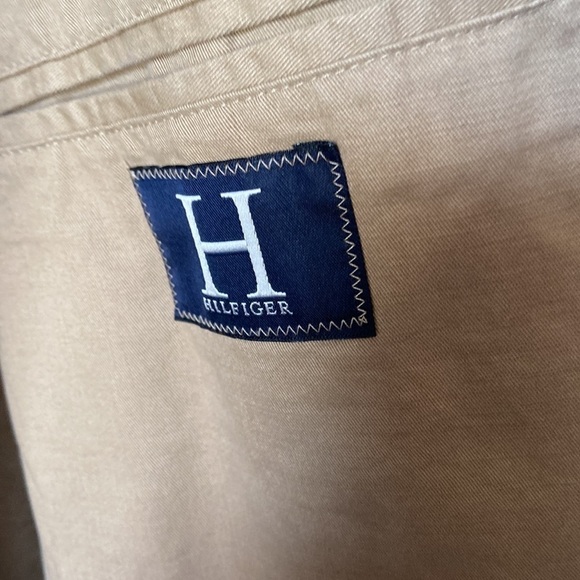 Size42R tan three button blazer/jacket. 100% cotton Hilfiger T21 - Picture 5 of 9